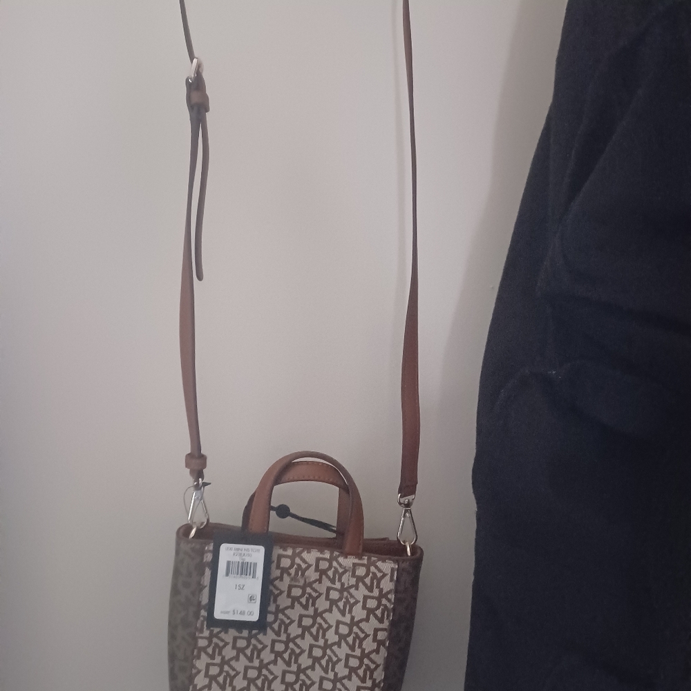 DKNY Monogram Crossbody Bag - Brown